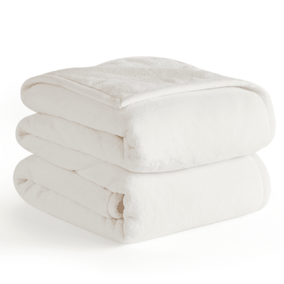 U by Bedsure Fleece Blankets Queen, Soft & Thick, Heavy 500Gsm Anti-Static Design, Ideal for Couch & Sofa, Cream, 90x90 inch