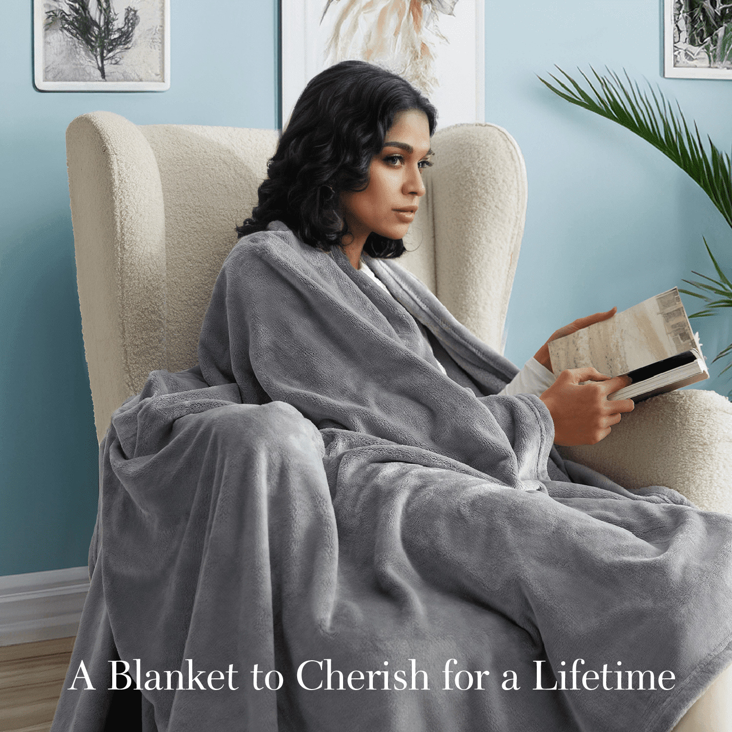 Bedsure Cozy Comfort Fleece Throw Blanket Grey 108x90 inches