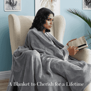 U by Bedsure Fleece Throw Blanket Grey - 260 GSM Lightweight Fuzzy Cozy Soft Blankets And Throws, 107X89 inches