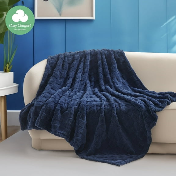 U by Bedsure Fleece Throw Blanket for Couch - Super Soft Cozy Blankets for Women,Girls, 50x60 inches Navy