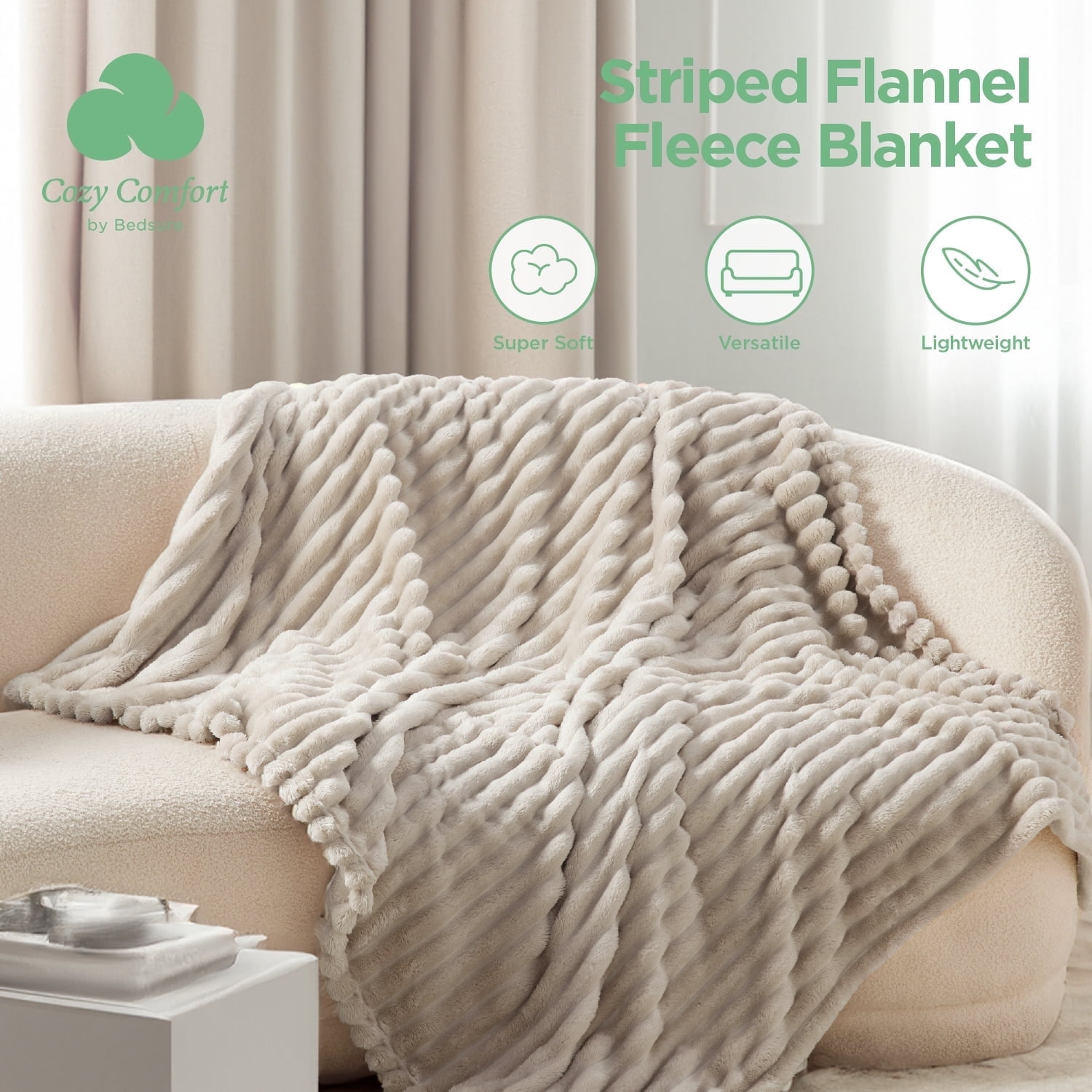 Cozy Comfort Fleece Throw Blanket for Couch - Super Soft Cozy Blankets for Women, Girls, 50x60 inches Linen - Walmart.com