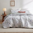 thumbnail image 1 of Cozy Comfort Floral Comforter Set - King Bedding Comforter Set, Botanical Bed Comforter Queen Set, 3 Pieces Lightweight Fluffy Bedding Set, Includes 2 Pillow Shams, 1 of 8