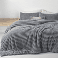 thumbnail image 1 of U by Bedsure 3 Pieces Fluffy Queen Comforter Set, Super Soft Faux Fur Grey Bedding Set, 1 Luxury Shaggy Fuzzy Comforter with 2 Pillowcases, 1 of 7