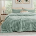 thumbnail image 1 of U by Bedsure 3 Pieces Fluffy Comforter Set, Super Soft Faux Fur Fleece King Bedding Set, 1 Luxury Shaggy Fuzzy Jadeite Green Comforter with 2 Pillowcases, 1 of 6