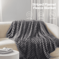 U by Bedsure Grey Fleece Throw Blanket for Couch - Super Soft Cozy Blankets for Women, Girls, 50x60 inches