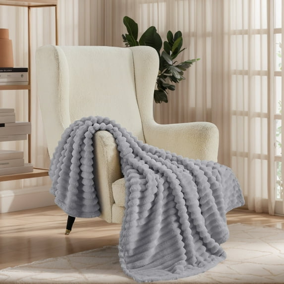 Cozy Comfort Harbor Mist Fleece Throw Blanket for Couch - Super Soft Cozy Blankets for Women, Girls, 50x60 inches