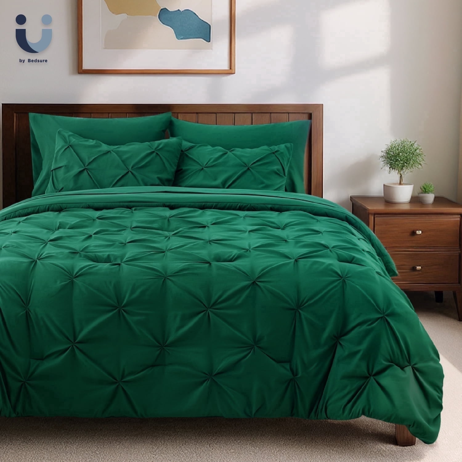 U by Bedsure King Comforter Set 7 Pieces, Pinch Pleat Bed in A Bag ...