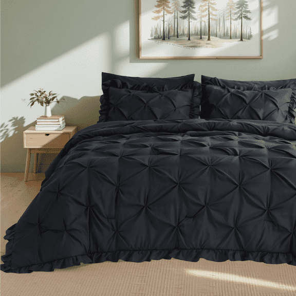 U by Bedsure King beds in a bag with Flat Sheet and Fitted Sheet, Pillowcases & Shams, Black