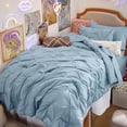 thumbnail image 1 of U by Bedsure Light Blue Twin Comforter Set - 5 Pieces Pintuck Bed in A Bag with Comforters, Sheets, Pillowcases & Shams, 1 of 8