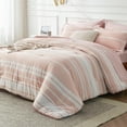thumbnail image 1 of U by Bedsure Light Pink Comforter Set Queen 7 Pieces, Light Pink White Striped Bedding Sets All Season Bed in a Bag, 2 Pillow Shams, Flat Sheet, Fitted Sheet and 2 Pillowcases, 1 of 7