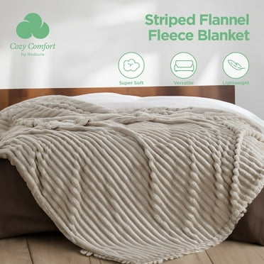 Cozy Comfort Linen Fleece King Blanket for Couch - Super Soft Cozy Blankets for Women, Girls