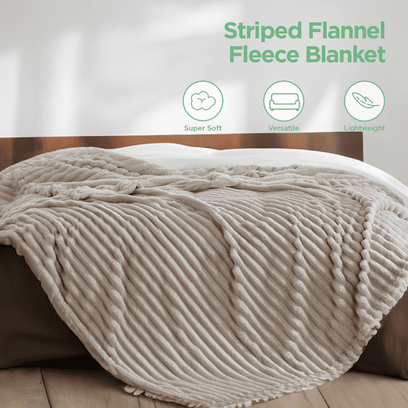 U by Bedsure Linen Fleece King Blanket for Couch - Super Soft Cozy Blankets for Women, Girls