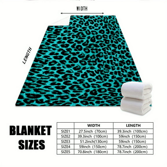 Cozy Comfort Luxurious Blue and Black Leopard Print Blanket – Cozy Breathable Throw for All Seasons Ideal for Home Decor Travel and Outdoor Use