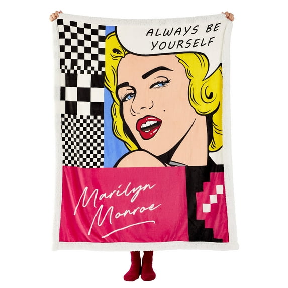 Cozy Comfort Marilyn Monroe Blanket - Sherpa Fleece Throw Blanket for Couch, Soft Cozy Warm Blanket for Winter, Rose Pink Cute Blanket Gift for Home Decor, 50x60 inches