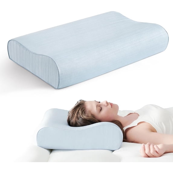 Cozy Comfort Memory Foam Pillows - Cooling Neck Cervical for Pain Relief, Odorless Ergonomic Adjustable Orthopedic Bed Pillow for Side,Back&Stomach Sleepers
