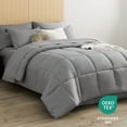 thumbnail image 1 of Queen Bedding Comforter Set - 7 Pieces Solid Grey Bed in a Bag Queen, Bed Set Queen with Quilted Fluffy Comforters, Sheets, Pillowcases & Shams, 1 of 6