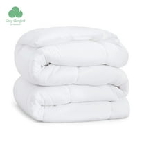 Cozy Comfort Queen Comforter Duvet Insert White - Bedding Comforters with Corner Tabs