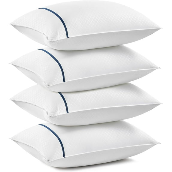 Cozy Comfort Queen Pillows Size Set of 4 - Queen Size Pillows 4 Pack Hotel Quality Luxury Plush Soft Supportive Pillows Premium Breathable Microfiber Bed Pillows for Back, Stomach or Side Sleepers