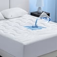 thumbnail image 1 of Cozy Comfort Queen Waterproof Mattress Pad - Thick Quilted Fitted Mattress Protector with 8-21" Deep Pocket, Soft Breathable Mattress Cover Padded, 60x80 inches, White, 1 of 8