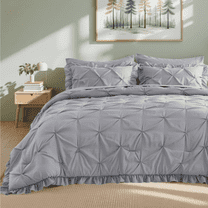 U by Bedsure Queen beds in a bag with Flat Sheet and Fitted Sheet, Pillowcases & Shams, Gray