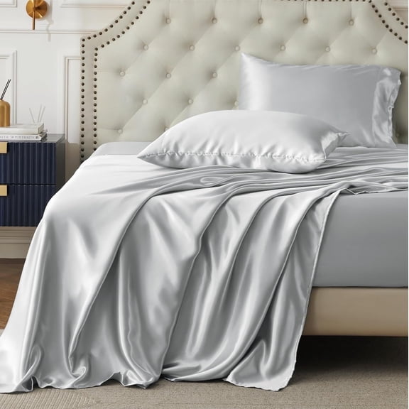 U by Bedsure Satin Sheets - Soft Satin Bed Sheets Queen Set, 4 Pcs Luxury Silky Sheets