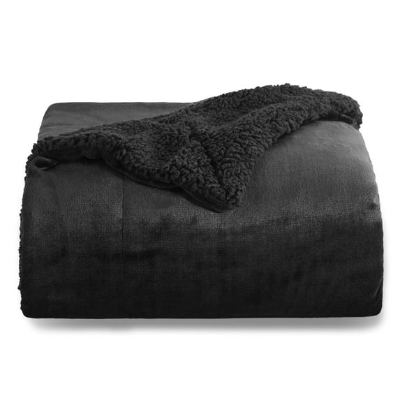 U by Bedsure Sherpa Fleece Throw Blanket Twin Black - Thick Warm Blankets, Soft Twin Blanket, 60x80 inches
