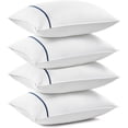 thumbnail image 1 of Cozy Comfort Standard Pillows Set of 4 - Bed Pillows for Sleeping with Decoration Strip, Premium Supportive with Breathable Cover for Side, Back, Stomach Sleeper, 1 of 9
