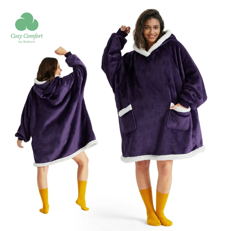 Bedsure Full Body Hoodie, Sherpa Fleece Hooded Blanket, Warm