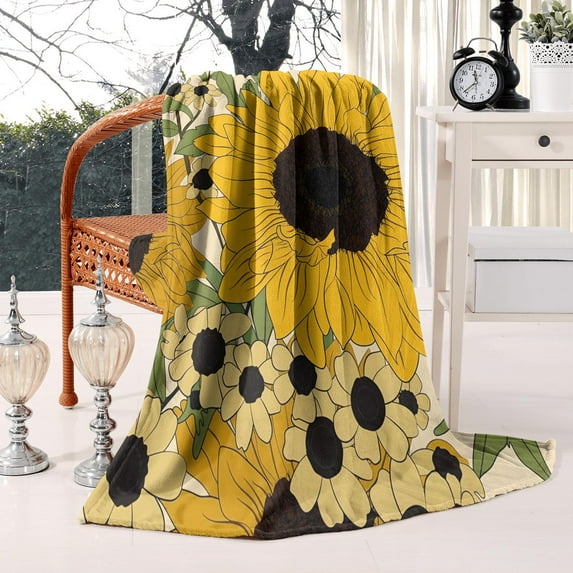 Cozy Comfort Sunflower Blanket for Home, Sofa, Bed Decor Soft 50x60in Throw Blanket Bed Throw Blanket Gift for Him or Her