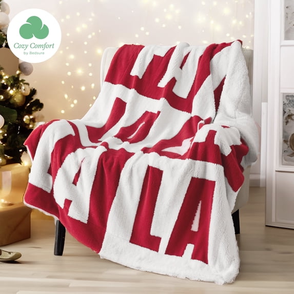 Cozy Comfort Throw Blanket, Soft Warm Sherpa Falala Throw Blankets, Decoration Gift, 50x60 inches