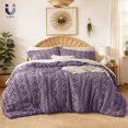 thumbnail image 1 of U by Bedsure Tufted Boho Comforter Set, 3 Pieces Farmhouse Shabby Chic Embroidery Bed Set, Soft Jacquard Comforter for All Seasons,King,Grayish Purple, 1 of 6