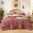 thumbnail image 1 of U by Bedsure Tufted Boho Comforter Set, 3 Pieces Farmhouse Shabby Chic Embroidery Bed Set, Soft Jacquard Comforter for All Seasons,King,Brick Dust, 1 of 6