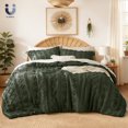 thumbnail image 1 of U by Bedsure Tufted Boho Comforter Set, 3 Pieces Farmhouse Shabby Chic Embroidery Bed Set, Soft Jacquard Comforter for All Seasons,Queen,Bronze Green, 1 of 6