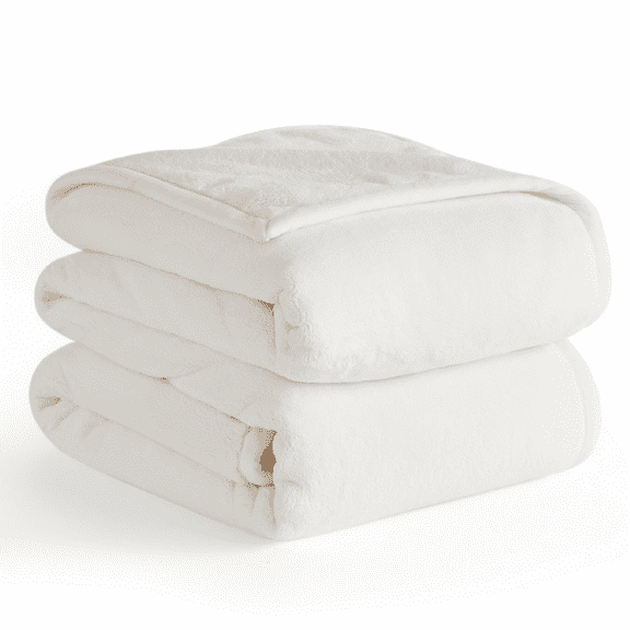 U by Bedsure Twin Blanket for Couch, Thick, Heavy & Warm Twin Blanket for Bed, 500Gsm Cozy Fleece Throws,Cream, 66x90 inch