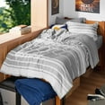 thumbnail image 1 of U by Bedsure Twin Comforter Set 5 Pieces, Gray White Striped Twin Bedding Sets All Season Bed Set, Twin Bed in a Bag with Comforter, Sheets, Pillowcase & Sham, 1 of 8