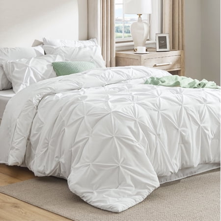 U by Bedsure Twin/Twin XL Dorm Bedding Comforter Set - Bed in A Bag, 5 Pieces with Comforters, Sheets, Pillowcases & Shams, White