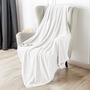 U by Bedsure White Fleece Blanket Throw Blanket, 260GSM Cozy Blankets And Throws for Toddlers, Kids