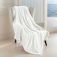 thumbnail image 1 of U by Bedsure White Fleece Blanket Throw Blanket, 260GSM Cozy Blankets And Throws for Toddlers, Kids, 1 of 7