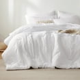 thumbnail image 1 of U by Bedsure White Queen Comforter Set - Bed in a Bag Queen 7 Pieces Stripes Seersucker Bedding Set, Soft Lightweight Down Alternative Comforter, Queen Bed Set (White, Queen), 1 of 7