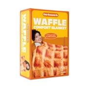 Cozy Concepts Co. Waffle Blanket, 65" Soft Fleece Throw with Butter Square