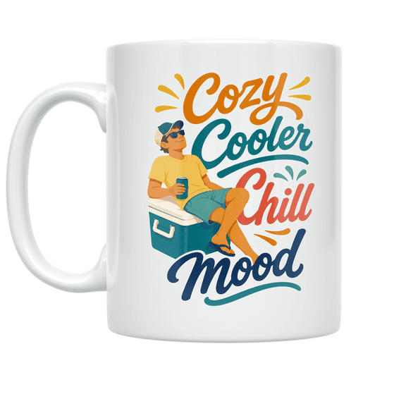 Cozy Cooler Chill Mood Design - Summer Relaxation Enthusiast - 11 oz Ceramic Coffee Mug