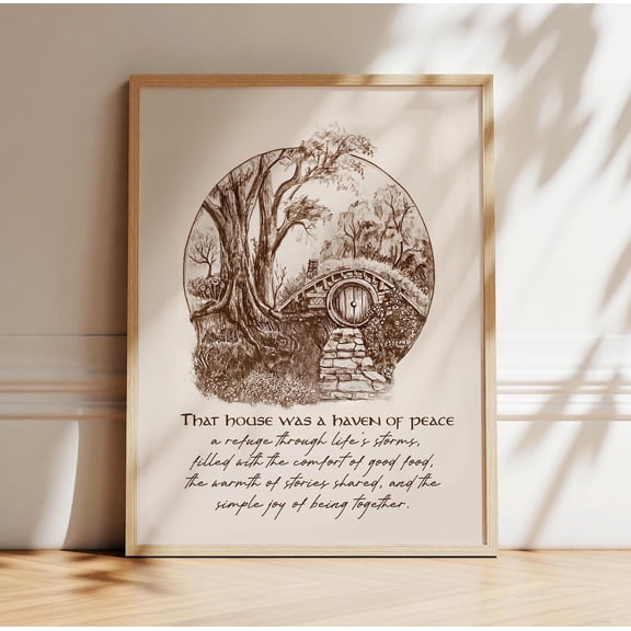 Cozy Cottage Wall Art Print, House Quote, Fantasy Literature Illustration Home Decor #2740, Unframed Poster Size 8x12