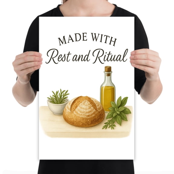 Cozy Cottagecore Kitchen Print, Gift for Bakers, Rustic Sourdough Art