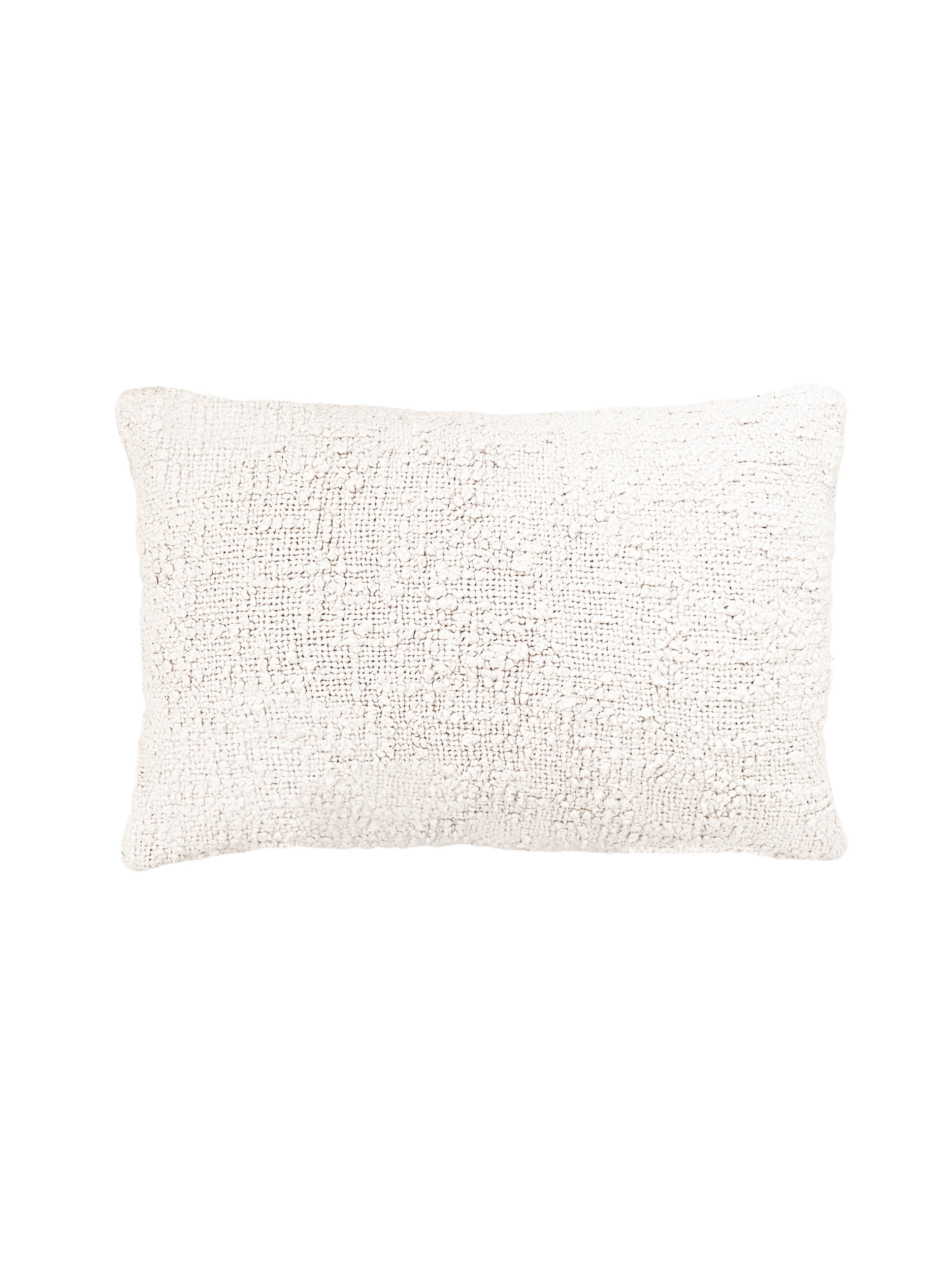 Cozy Cotton White Boucle Lumbar Pillow Cover 14x20