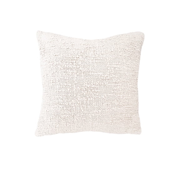Cozy Cotton White Boucle Pillow 20x20 20x20 / Pillow Cover Only / White