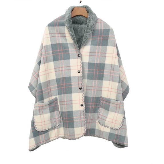 Cozy Couch Blanket with Button Closure Shawl 150x50cm Flannel for Home Office Multifunctional Couch Cover Blanket