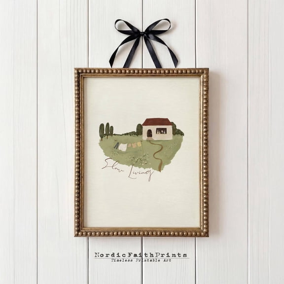 Cozy Country House Wall Art Print Slow Living Decor