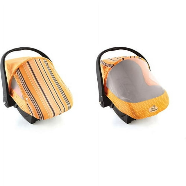 Cozy Cover Sun and Bug Cover, Secure Car Seat Cover, Orange Stripe
