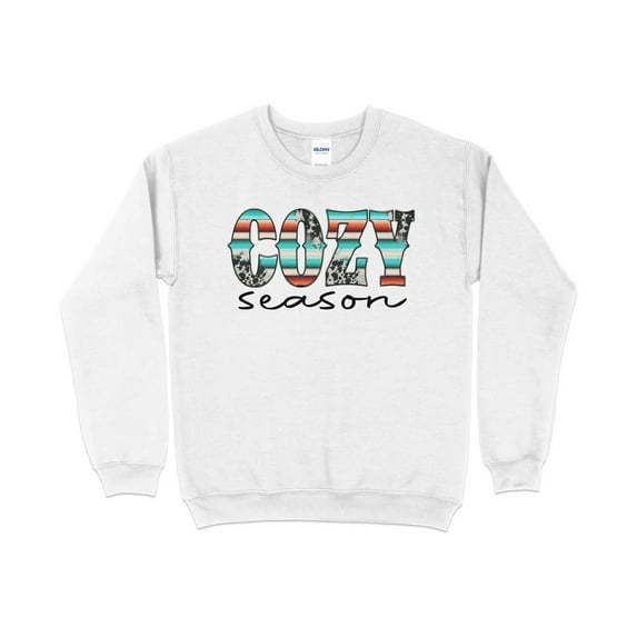 Cozy Cow Print Season Sweatshirt, Fall Sweater, Farm Animals Sweatshirt, Cute Country Sweatshirt, Fall Clothing, Cow Sweater