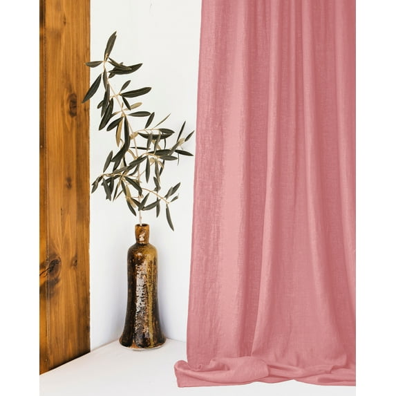 The Cozy Creations Set of 2 Rod Pocket Window Panels, 100% Cotton Curtain for Door ,Bedroom, Living Room and Kitchen, Thik Cotton Extra Long Blackout Curtains, Dusty Pink, 44" Wide x 95" Length
